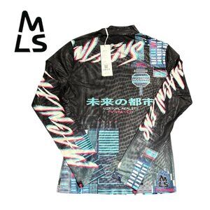 Magnlens Virtual Reality Future City Print Tissue Active Top Black (XS)